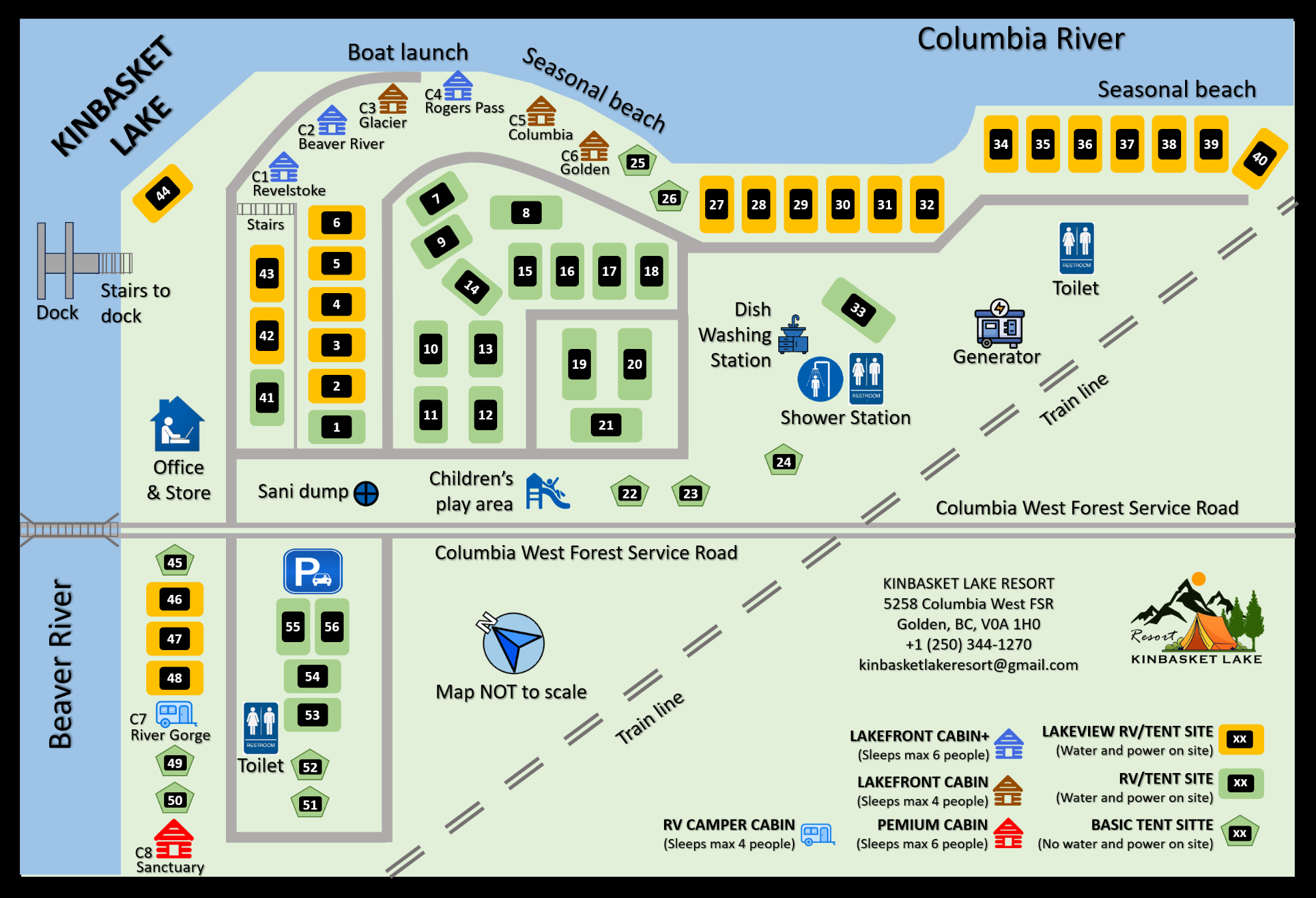 Kinbasket Lake Resort Map